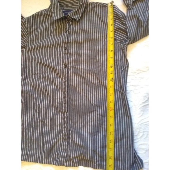 Charter Club Striped 3/4 sleeve button up shirt cotton women's size 6 - Picture 9 of 11